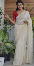 Elegant Semi Matka Silk Saree with Matching Blouse Piece