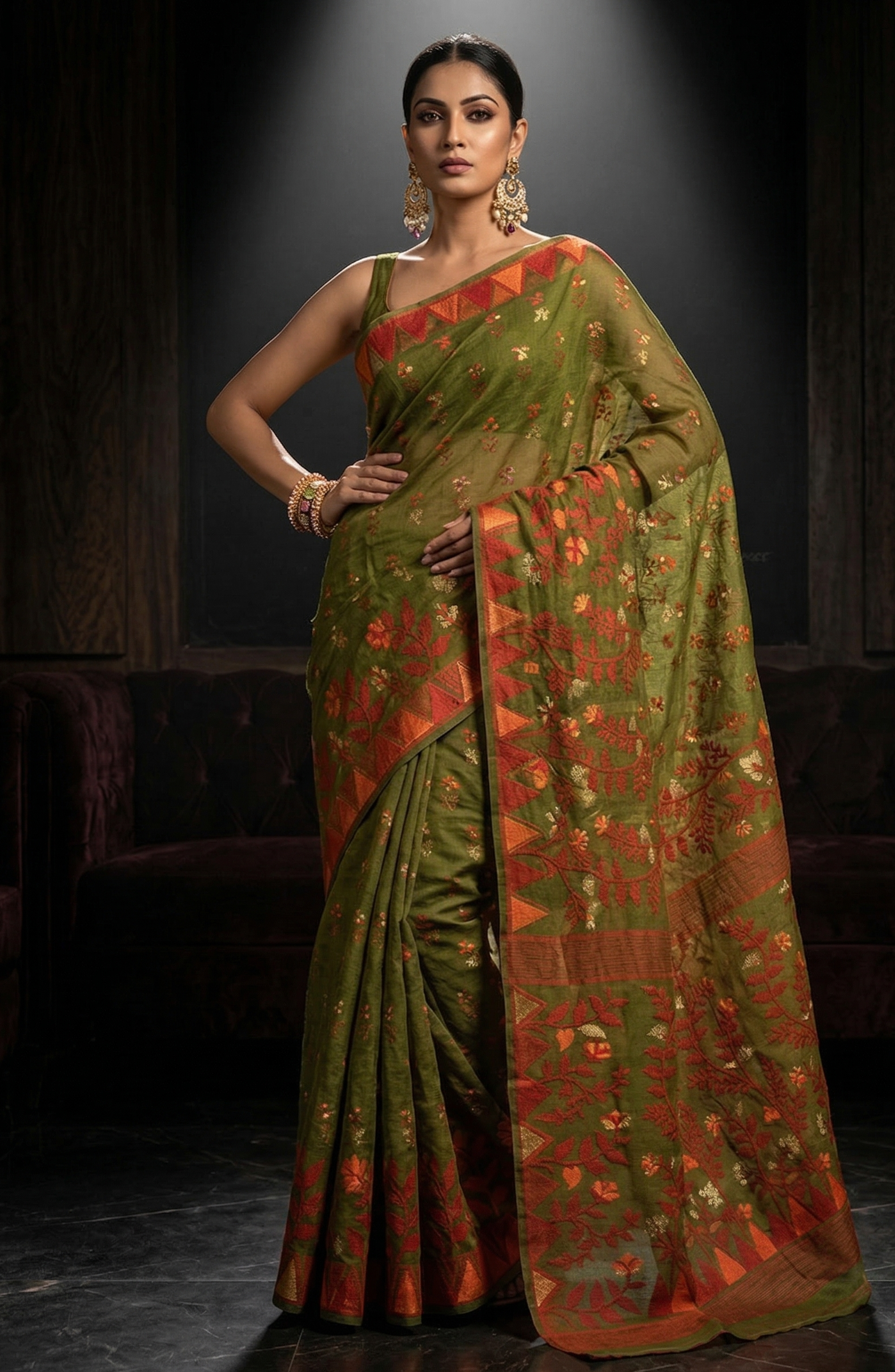 Premium Resham Dhakai Jamdani Saree
