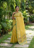 Authentic Pure Cotton Jamdani Saree – Temple Border Elegance