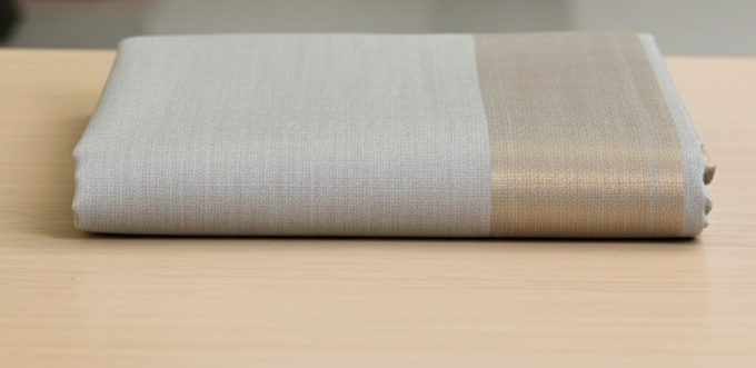 Elegant Grey Semi Matka Silk Saree with Matching Blouse Piece