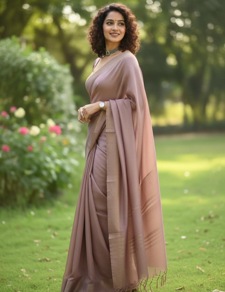 Premium Semi Matka Silk Saree with Matching Blouse Piece