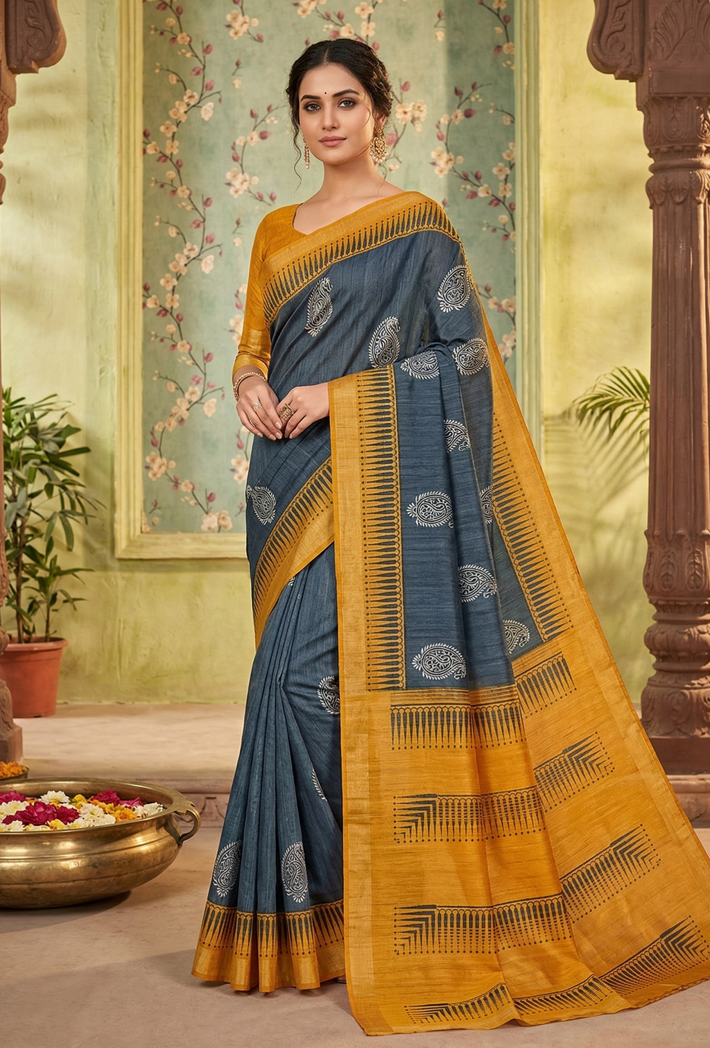 Gemini said Authentic Handwoven Natural Tussar Ghicha Silk Saree