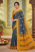 Gemini said Authentic Handwoven Natural Tussar Ghicha Silk Saree