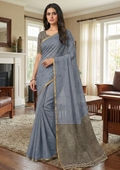 Lightweight Chanderi Cotton Embroidered Digital Print Saree