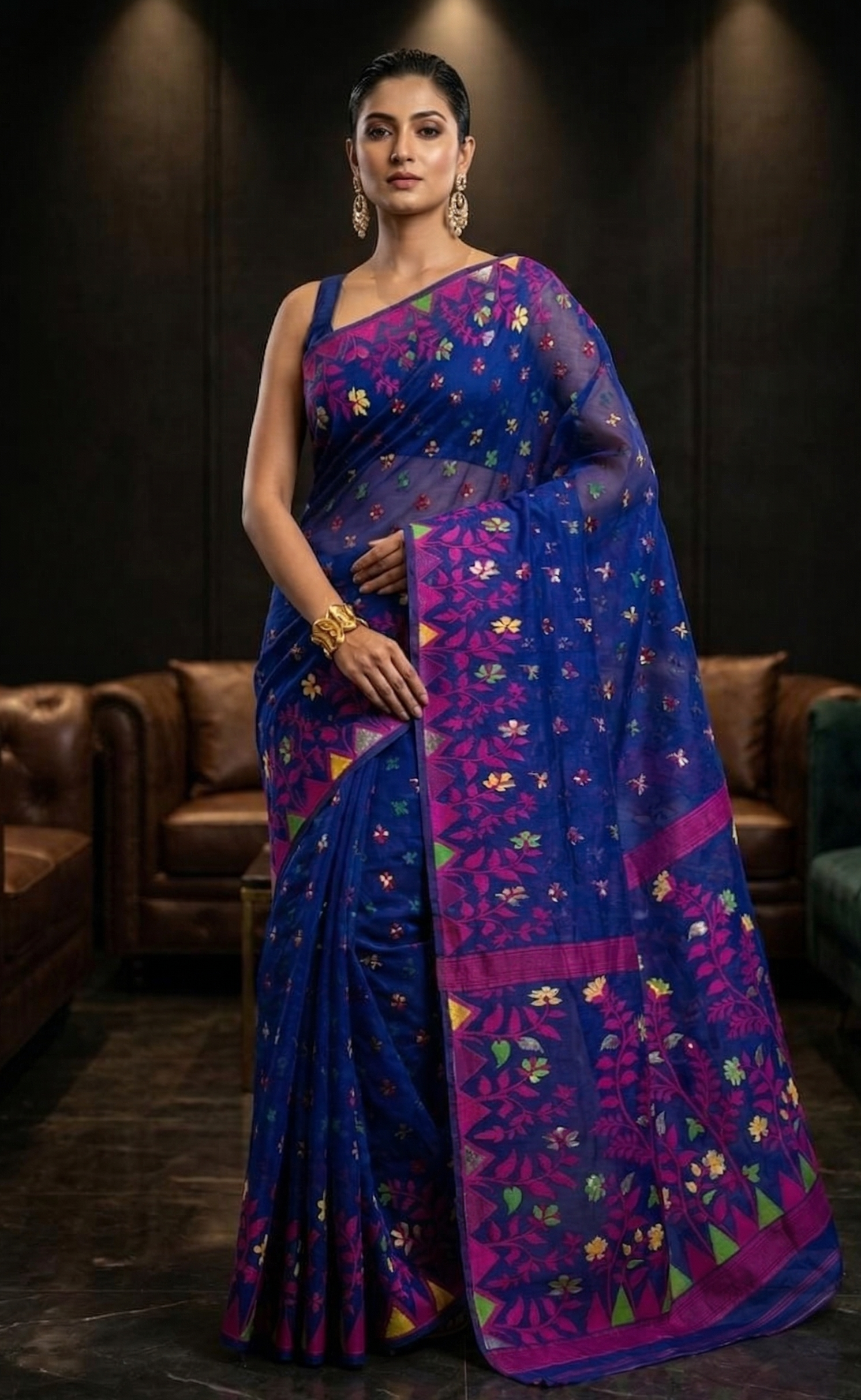 Premium Resham Dhakai Jamdani Saree