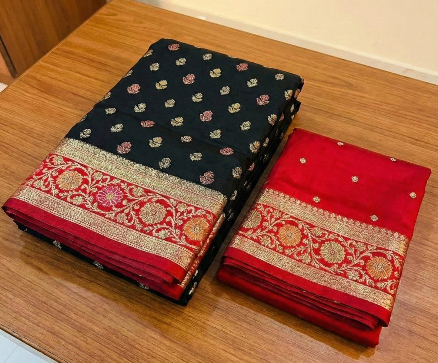 Pure Mashru Silk Saree with Butta & Mina Work