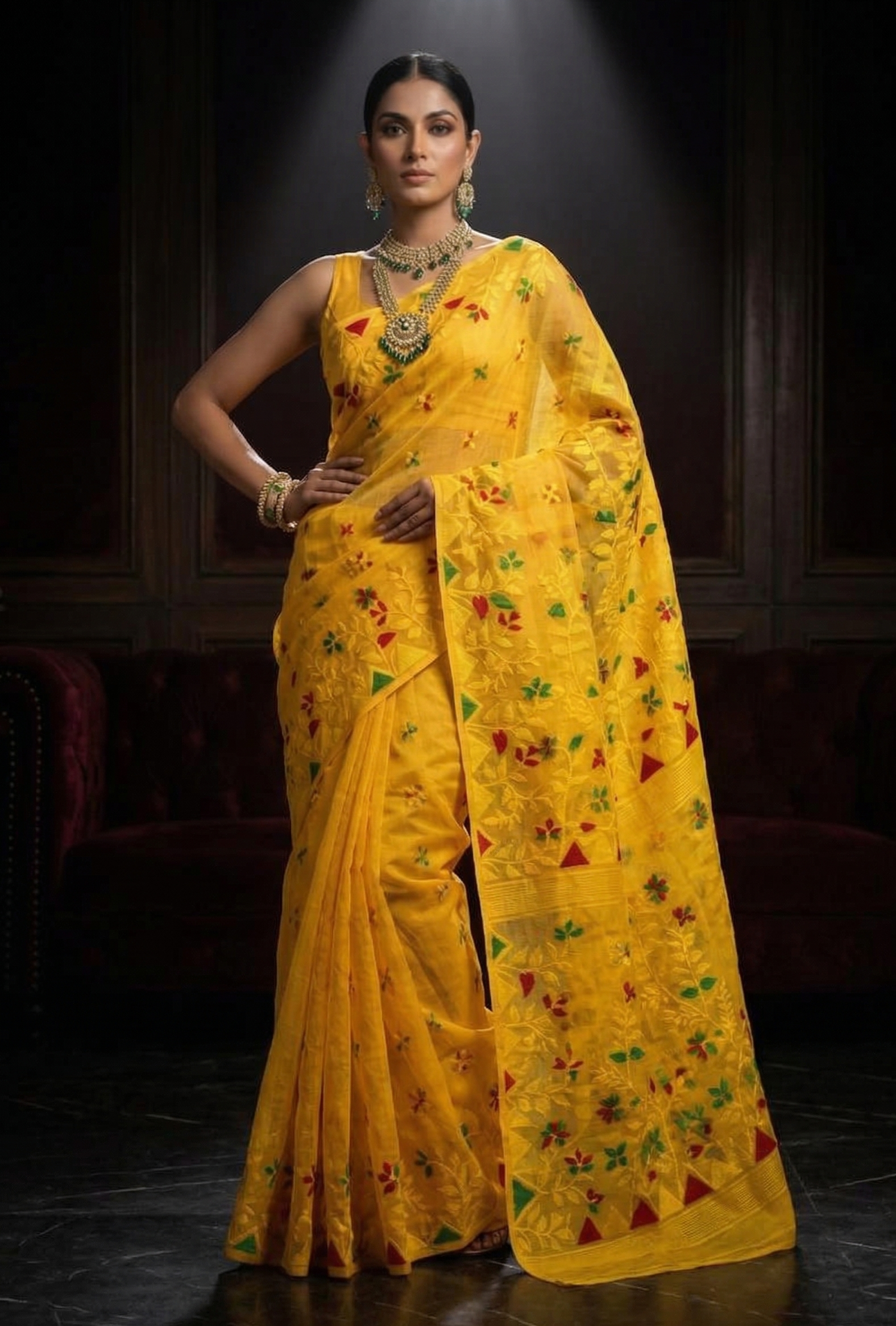 Premium Resham Dhakai Jamdani Saree