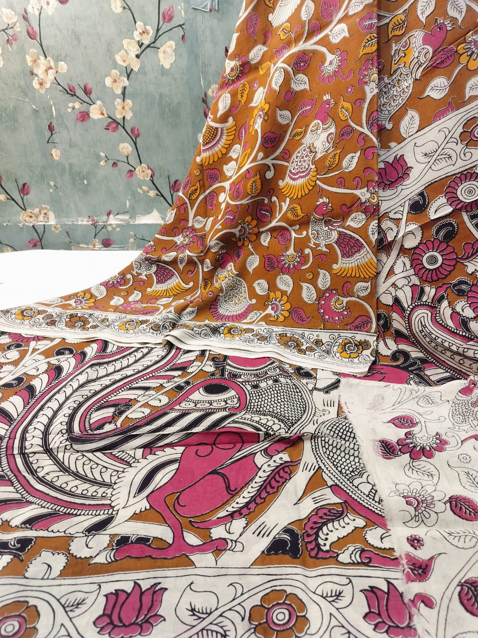 Pure Kalamkari Silk Saree | Handcrafted Heritage Art
