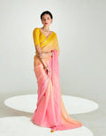 Pure Organza Tissue Silk Saree with Designer Contrast Hand-Work Blouse