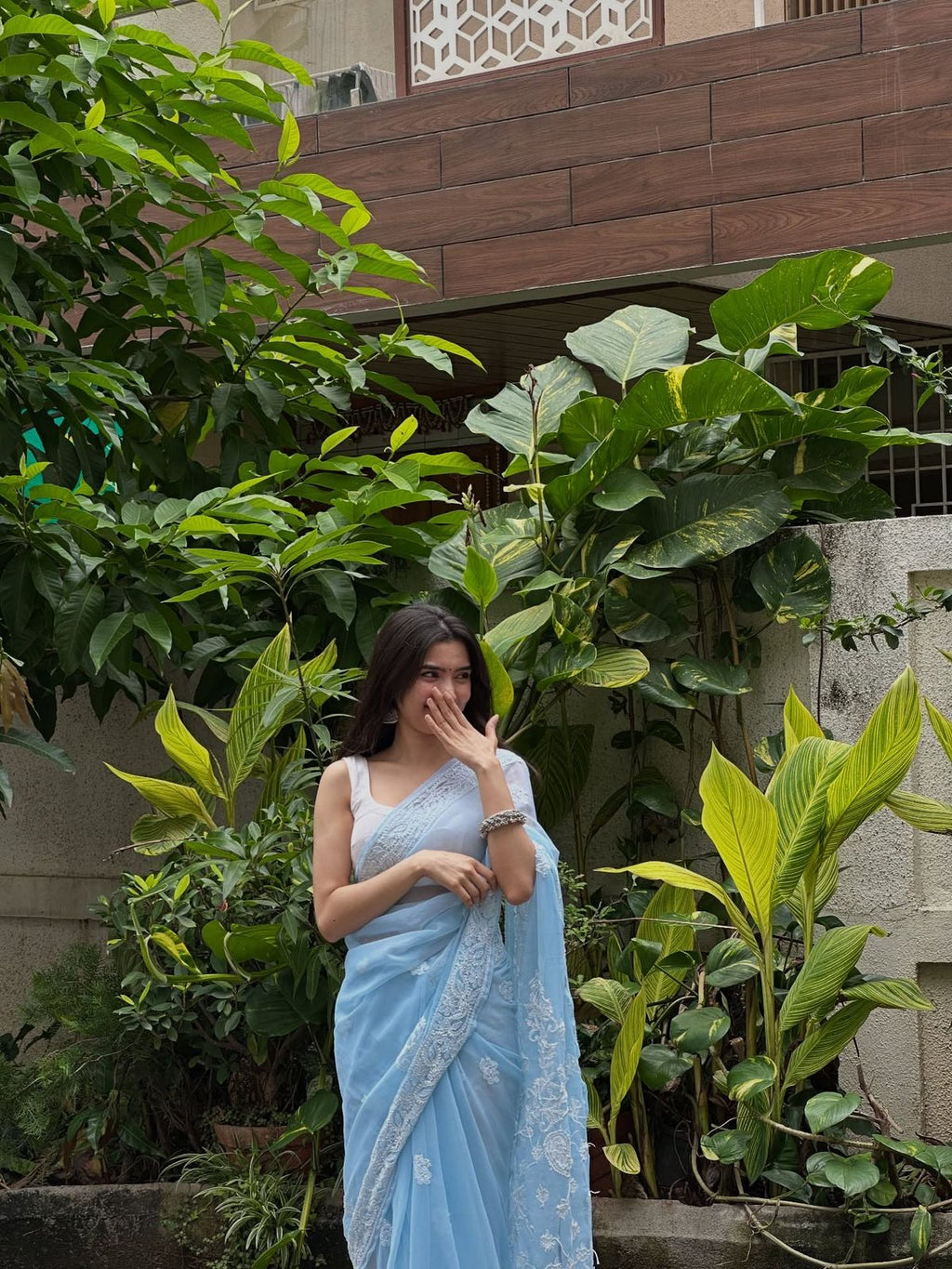 Soft Georgette Saree with Thread Embroidery Border