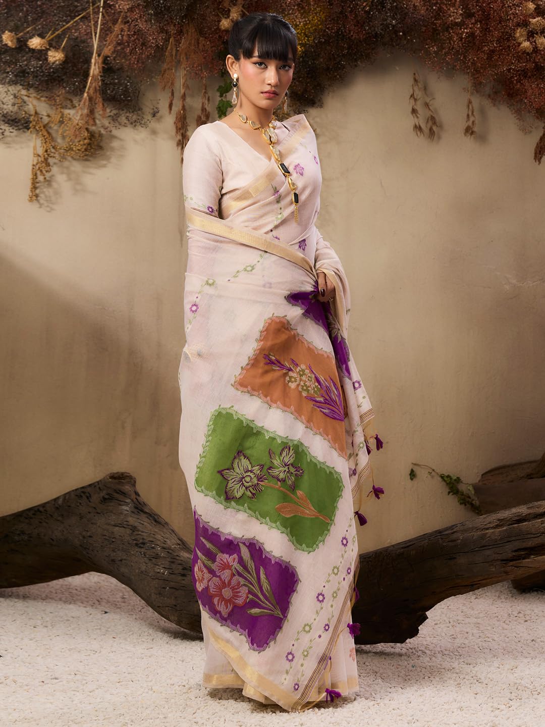 Premium Soft Muga Cotton Jamdani Saree