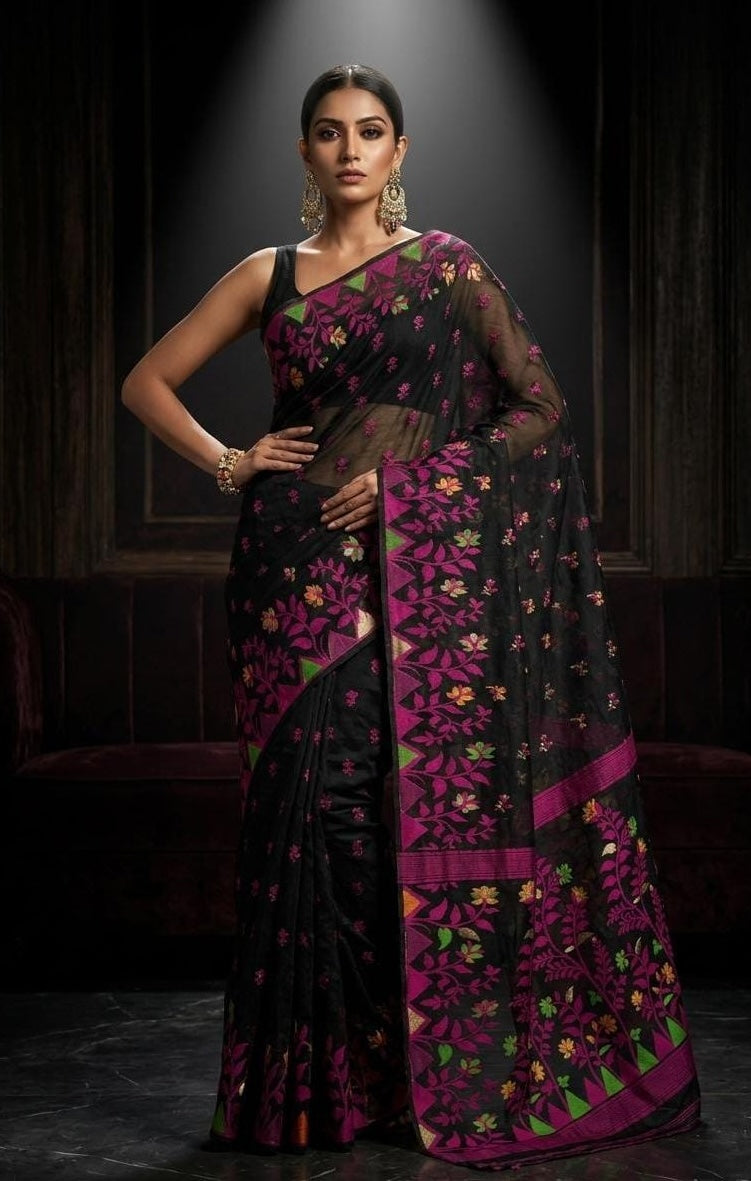 Premium Resham Dhakai Jamdani Saree